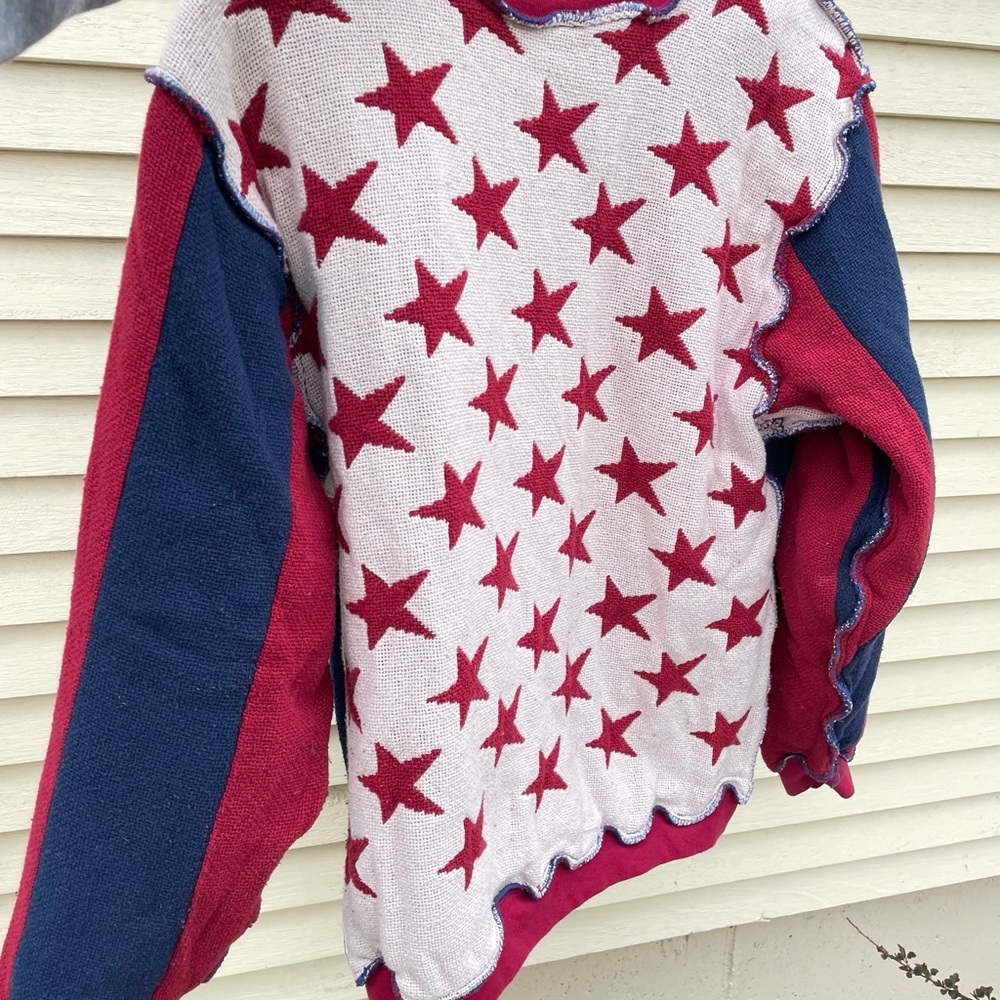 VTG Sugar Street Weavers American Flag Knit Sweater Cotton Vintage - Picture 9 of 10